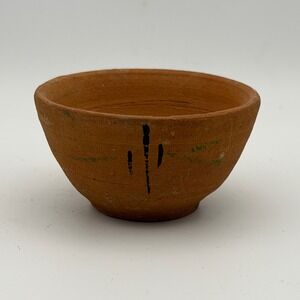 VTG Southwestern Terracotta Mini Bowl Rustic Folk Art Clay Pottery Primitive 3in